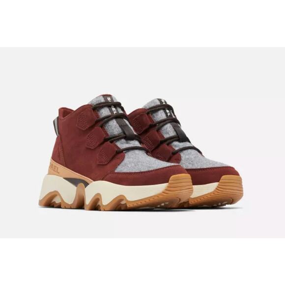 Sorel Women's Kinetic Impact Caribou Waterproof Sneaker Boots Suede Size 8 NIB - Picture 1 of 13